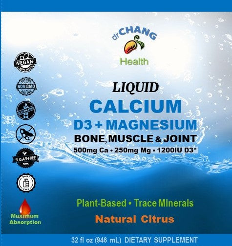 Dr Chang Health LIQUID CALCIUM+D3+MAGNESIUM (32oz) - LIMITED BATCH!